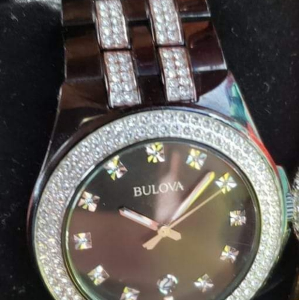 Bulova Men's Crystal Stainless Steel Watch